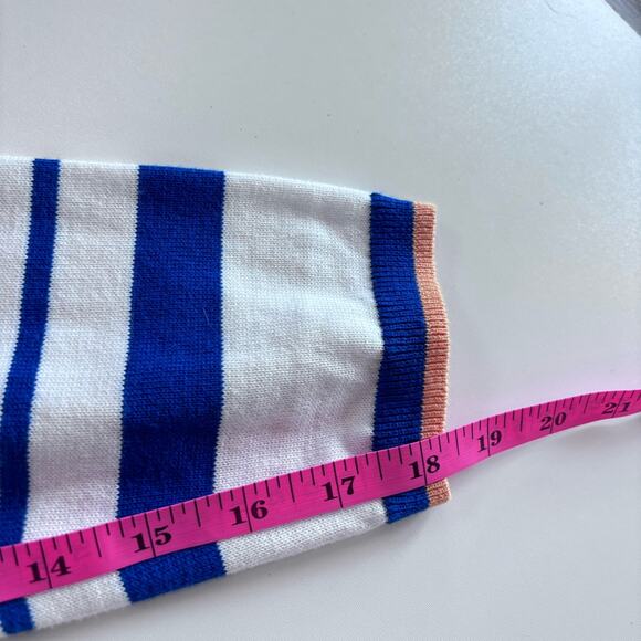 Talbots Women's XL Crewneck Sweater Blue White Striped Whale - Picture 8 of 9